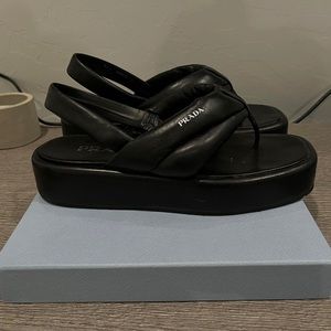 Prada Logo Platform - Slingback Sandal